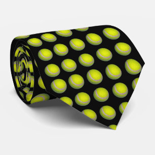 Yellow Tennis Balls On Black Background, Tie