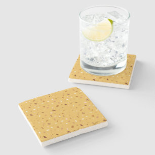 Yellow Terrazzo Pattern Stone Coaster