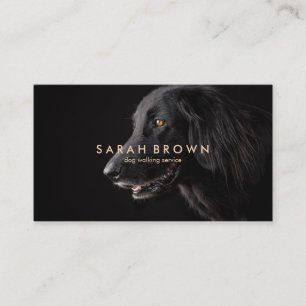 Yellow Text Pet Sitter Groomer Black Labrador Dog Business Card