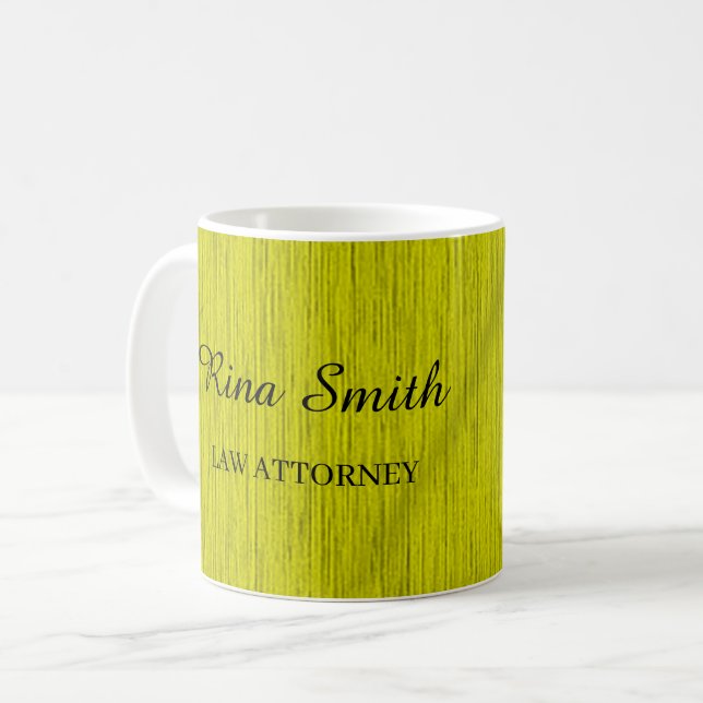 Yellow textured coffee mug (Front Left)