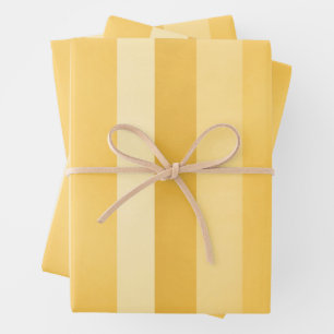 Yellow Textured Stripes Pattern Wrapping Paper Sheet