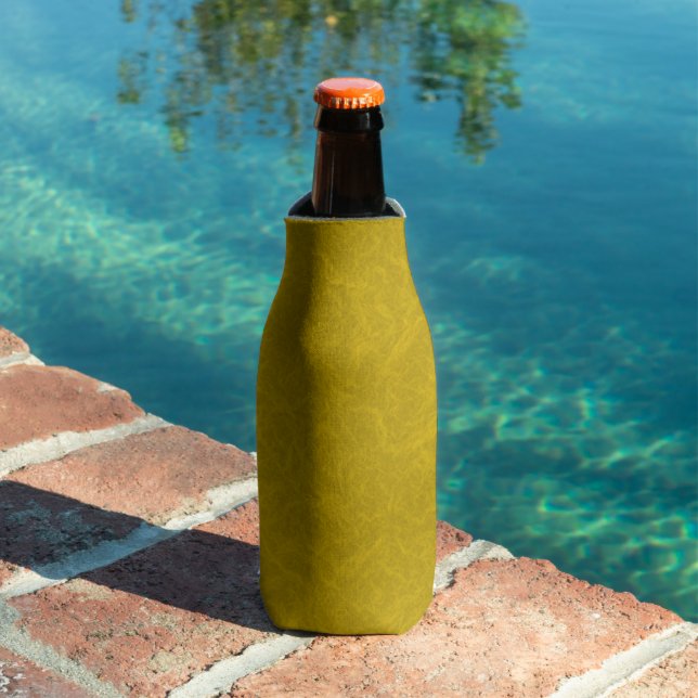 Yellow textured surface with  swirling pattern bottle cooler (In Situ Pool)
