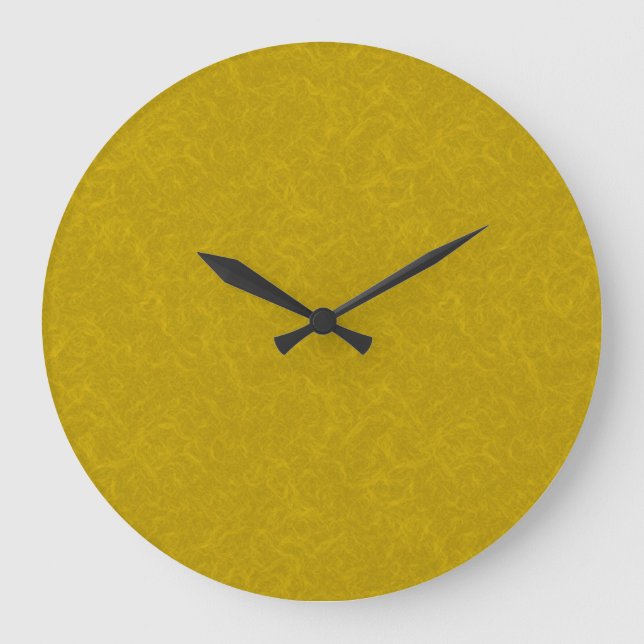 Yellow textured surface with  swirling pattern large clock (Front)