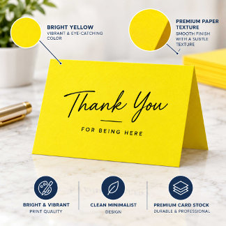 Yellow Thank You Card | Modern Minimalist
