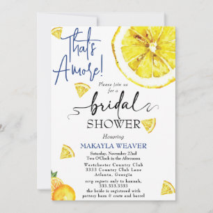 yellow That's Amore Lemon Bridal Shower Invitation