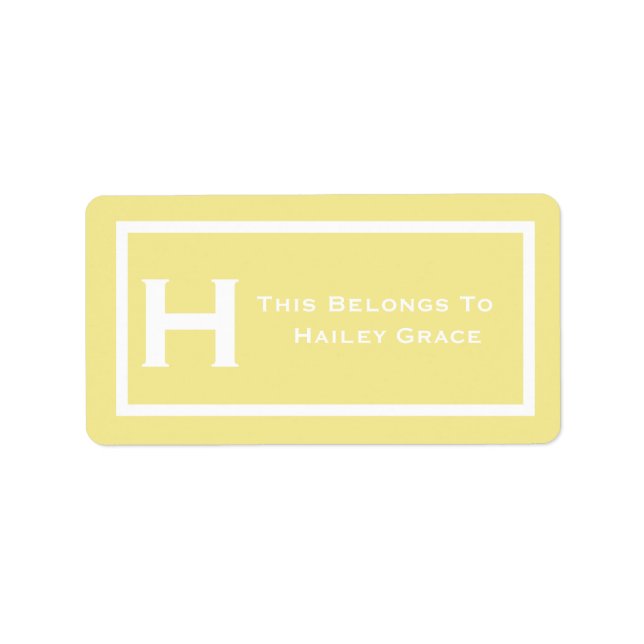 Yellow This Belongs To Labels Camp School Book (Front)