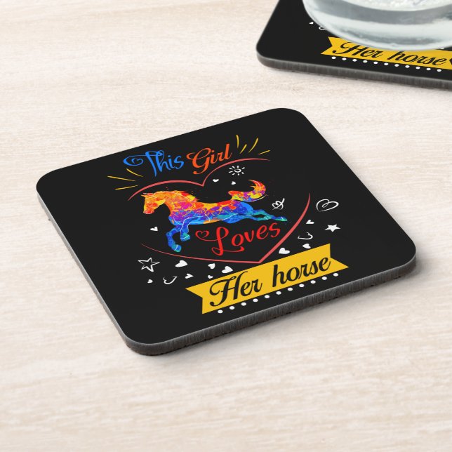 Yellow This Girl Loves Her Horse     Coaster (Left Side)