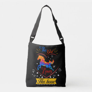 Yellow This Girl Loves Her Horse Crossbody Bag