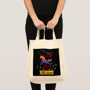 Yellow This Girl Loves Her Horse Tote Bag