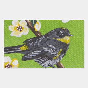 Yellow Throat Warbler ~ Spring Rectangular Sticker