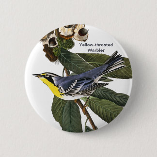 Yellow-throated Warbler, John James Audubon, Bird 6 Cm Round Badge