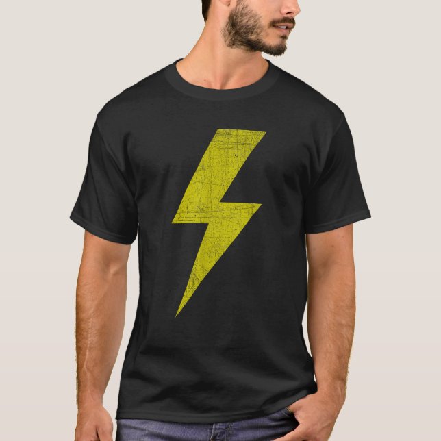 Yellow Thunderbolt Bolt Lightning Team  T-Shirt (Front)
