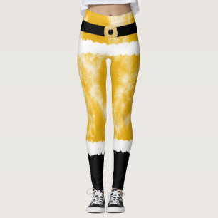 Yellow Tie Dye Santa Claus Costume Christmas Leggings