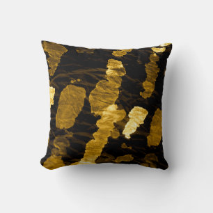 Yellow tie-dye splash, watercolor pattern. cushion