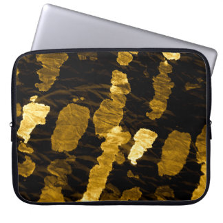 Yellow tie-dye splash, watercolor pattern. laptop sleeve