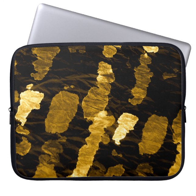 Yellow tie-dye splash, watercolor pattern. laptop sleeve (Front)