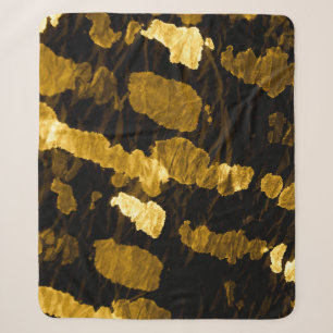 Yellow tie-dye splash, watercolor pattern. sherpa blanket