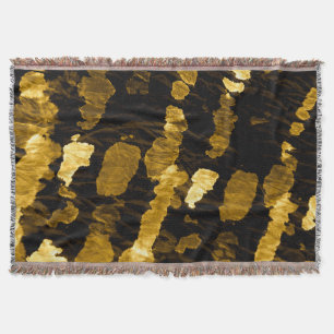 Yellow tie-dye splash, watercolor pattern. throw blanket