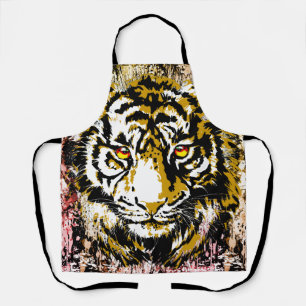 Yellow Tiger Apron Colourful Tiger Face