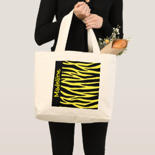 Yellow Tiger Stripes Tote Bag