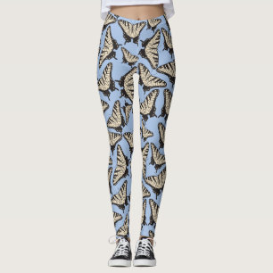 Yellow Tiger Swallowtail Butterflies Pattern Leggings