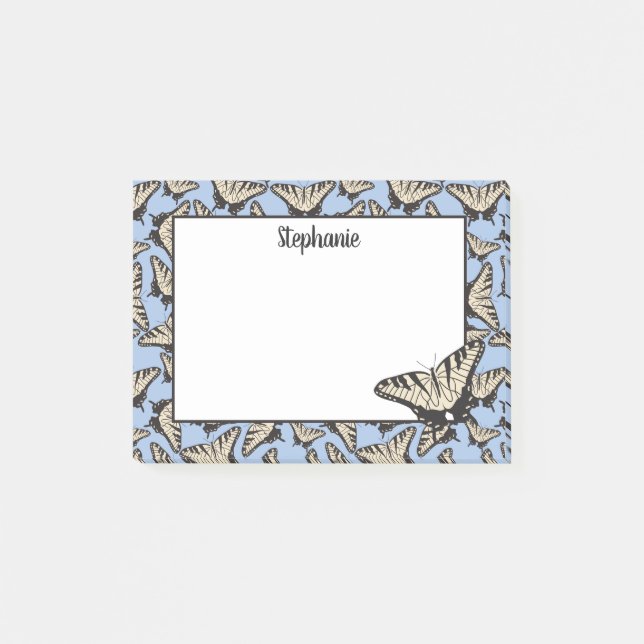 Yellow Tiger Swallowtail Butterfly Illustration Post-it Notes (Front)
