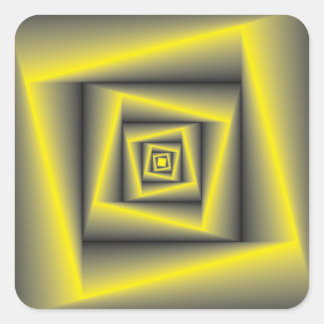 yellow to black faded square sticker