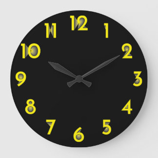 yellow to black gradient large clock