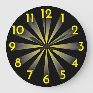 yellow to black gradient large clock