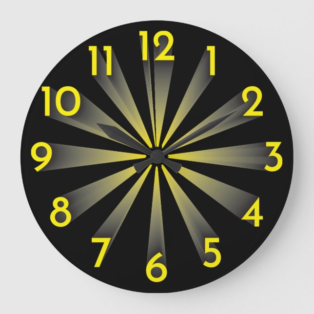 yellow to black gradient large clock (Front)
