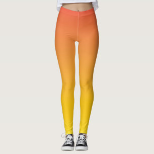 Yellow to Orange Ombre Fade Gradient Leggings