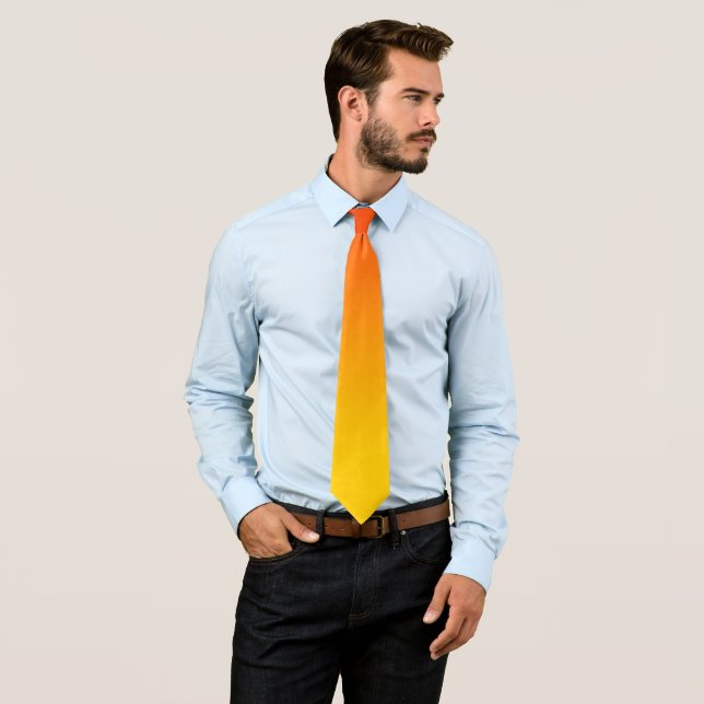 Yellow to red ombre neck tie (In Situ)