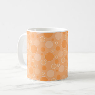 yellow toned polka dots in retro sixties style coffee mug