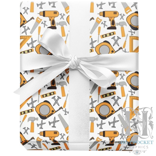Yellow Tools Wrapping Paper (Creator Uploaded)