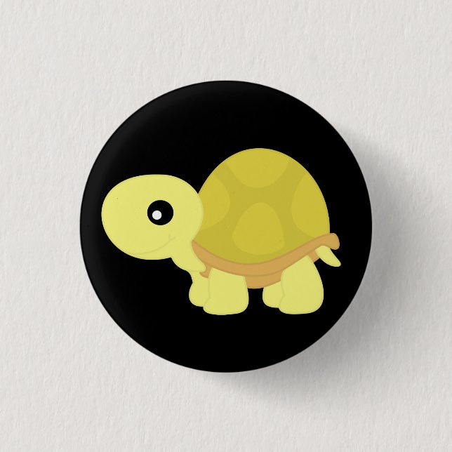 Yellow Tortoise 3 Cm Round Badge (Front)