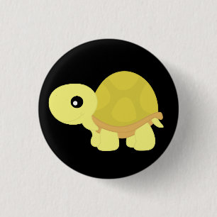 Yellow Tortoise 3 Cm Round Badge