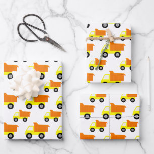 Yellow Toy Construction Truck  Wrapping Paper Sheet