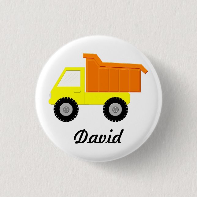 Yellow Toy Truck 3 Cm Round Badge (Front)