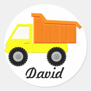 Yellow Toy Truck Classic Round Sticker