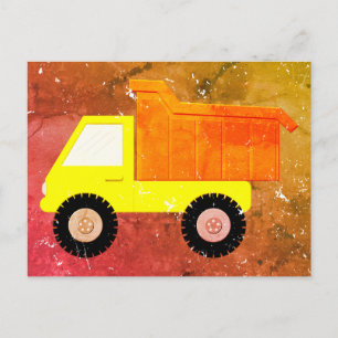 Yellow Toy Truck Distressed Postcard