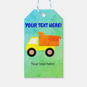 Yellow Toy Truck Kids Gift Tags