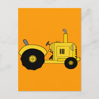 Yellow Tractor Postcard