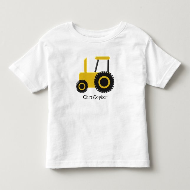Yellow Tractor Toddler T-Shirt (Front)