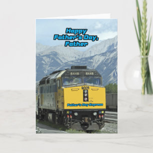 Yellow Train Engine Happy Father's Day to Father Card