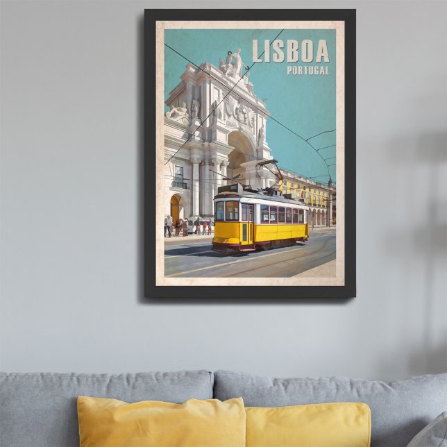 Yellow Tram, Augusta Street Arch. Lisbon, Portugal Photo Print (Creator Uploaded)