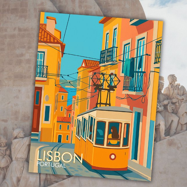 Yellow Tram Lisbon Portugal Travel Art Europe  Postcard (Creator Uploaded)