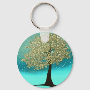 Yellow Tree in the Winter Keychain