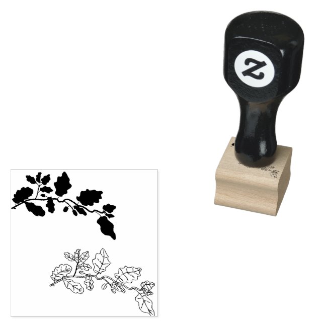 yellow tree leaves rubber stamp (Stamped)
