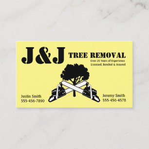 Yellow Tree Removal or Land Clearing Business Card