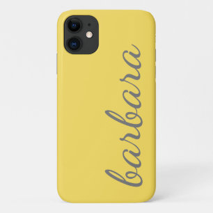 Yellow Trendy Script Personalised iPhone 11 Case